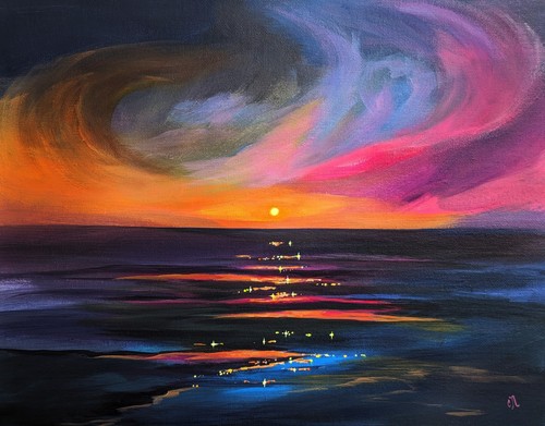 Beach sunset art quadro - beach,
